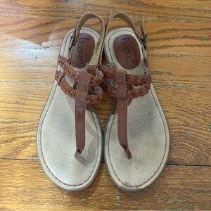 4/$10 - b.o.c. Braided Cognac Brown Sandals